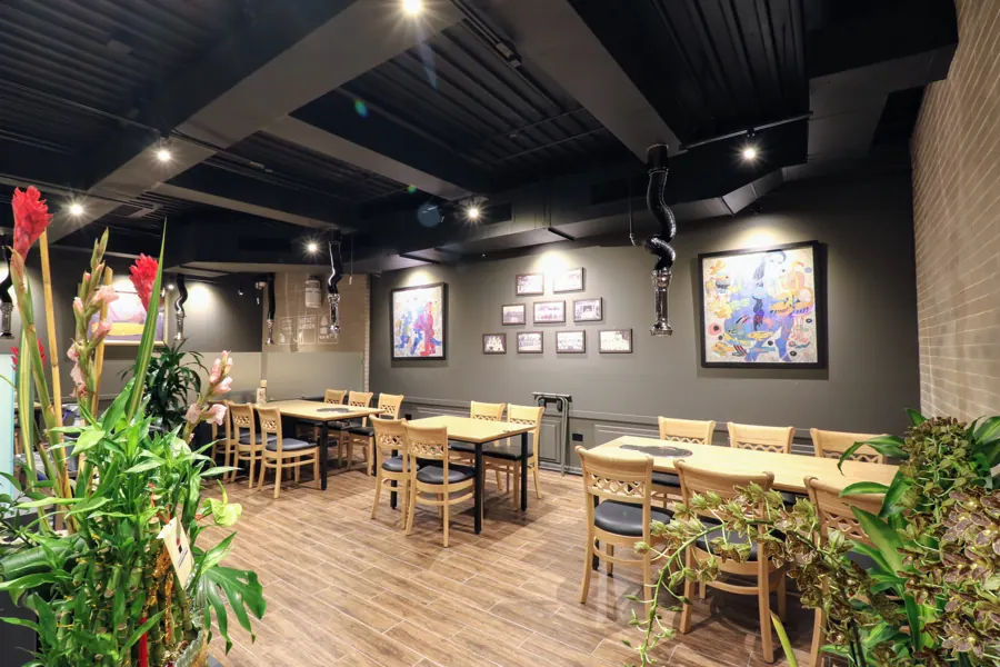 Long view of the dining room